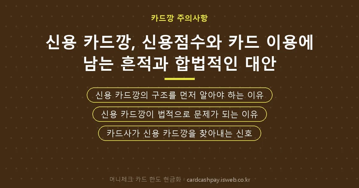 신용 카드깡 핵심 내용 요약