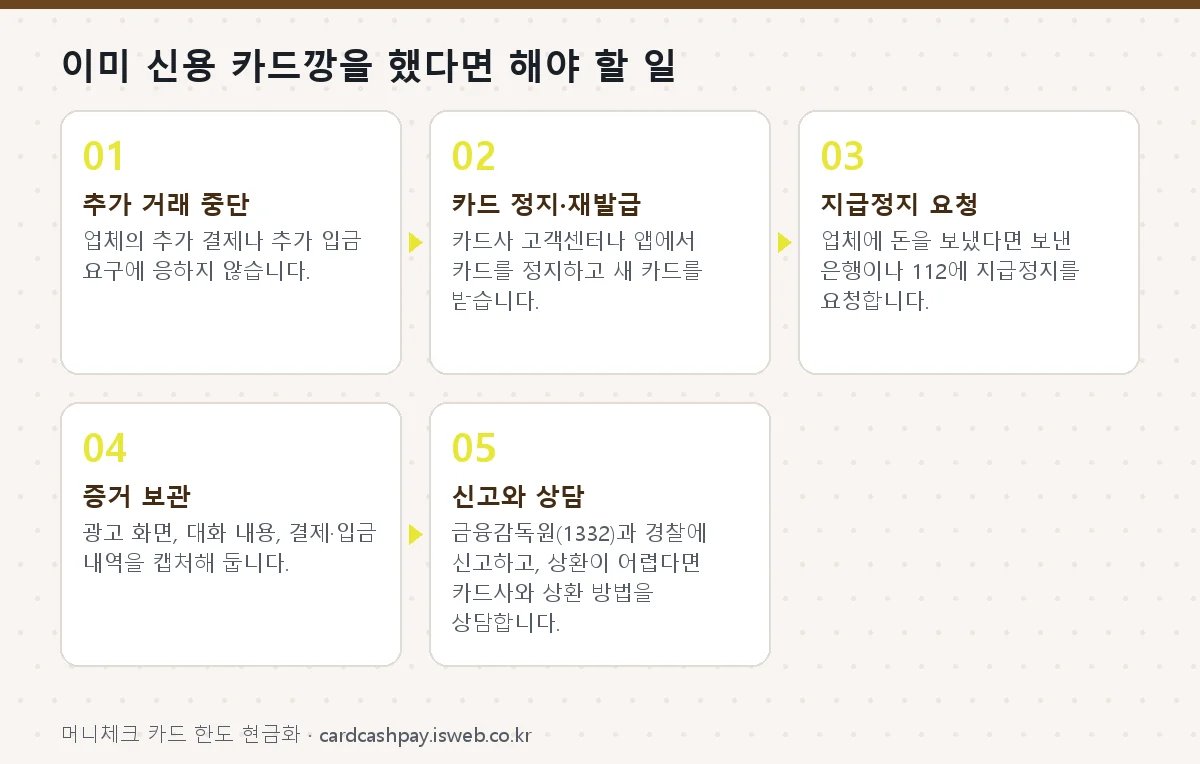 신용 카드깡 이미 신용 카드깡을 했다면 해야 할 일