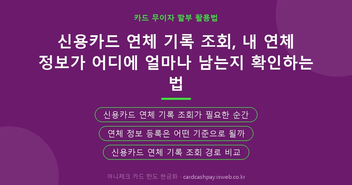 신용카드 연체 기록 조회 핵심 내용 요약